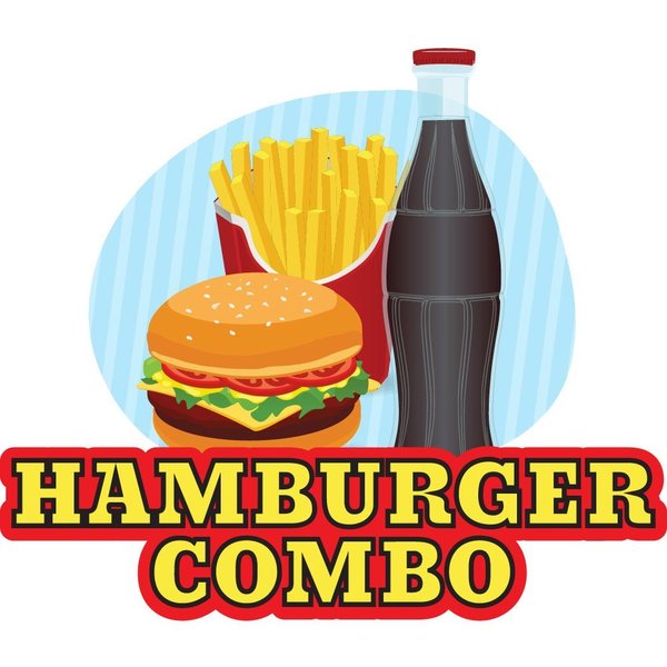 Signmission HAMBURGER COMBO Concession Decal sign cart trailer stand sticker equipment, D-DC-24-Hamburger Combo D-DC-24-Hamburger Combo